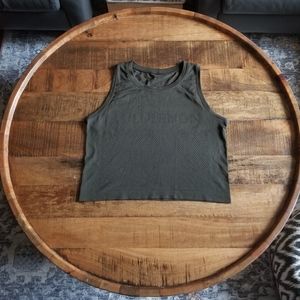 lululemon Swiftly Breathe Crop Tank - Dark Olive (US 4)